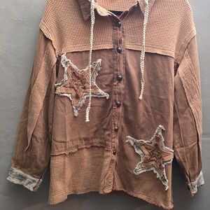 POL Star Patch Hoodie – Boho Patchwork – Women’s Small